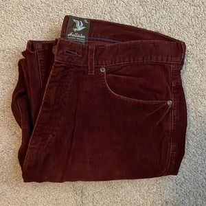 Burgundy corduroy Hollister jeans, size 30